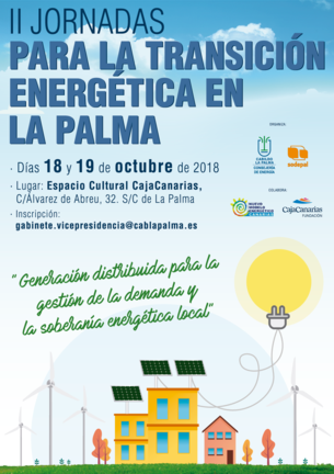 Cartel II Jornadas para la transición energética en La Palma